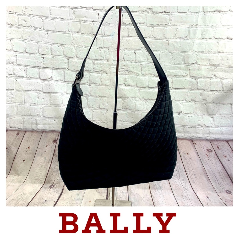 Bally Quilted Black Logo Shoulder Bag